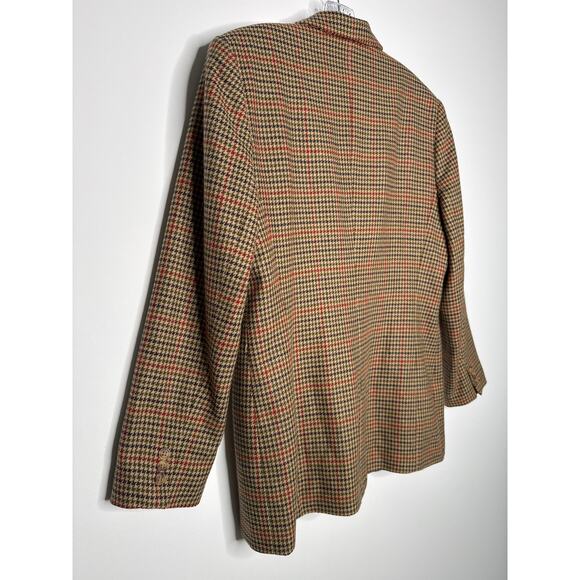 Vintage Saks Fifth Avenue Folio Houndstooth Wool Blazer USA large - Picture 8 of 15